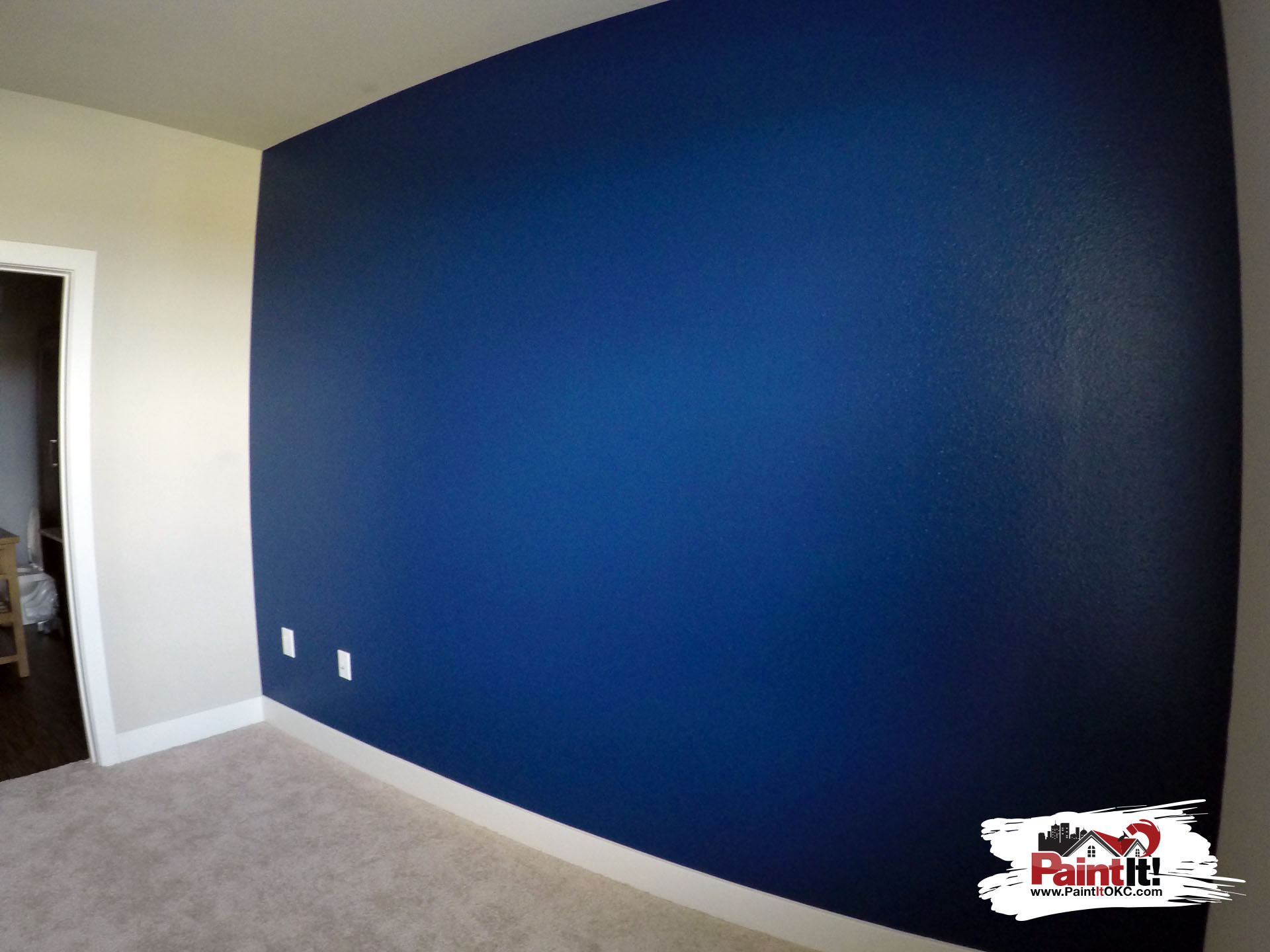 Paint It OKC did some interior painting in Norman, OK that had blue walls.