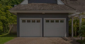 two white garage doors