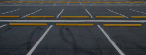 close up of parking lot striping